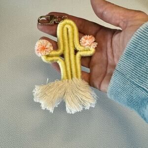 Cactus Macrame Keychain Purse Charm Key Chain  NEW FAST SHIP